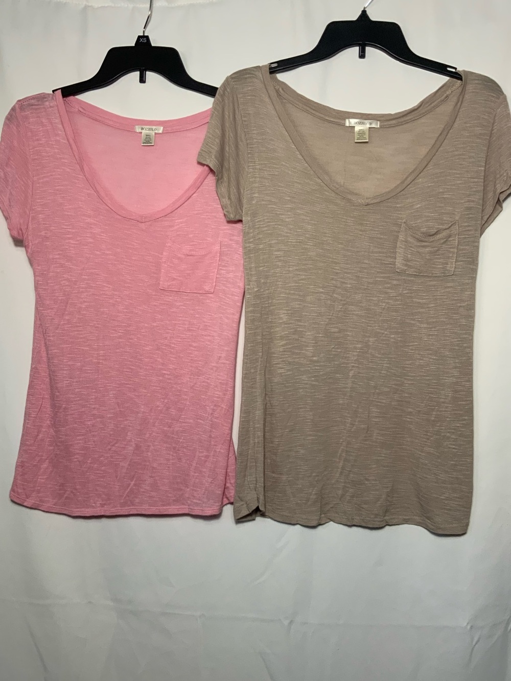 Bozzolo Women's Short-Sleeve 2 Pack V-Neck Pocket Tee